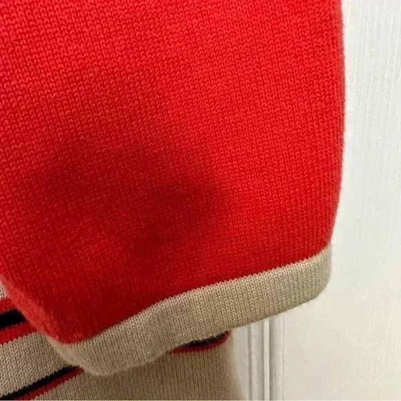 Tanjay Pullover Sweater Stripes Orange / Cream / Black Size Large - Picture 14 of 16